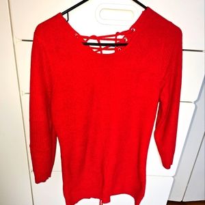 This SOHO TIE BACK RED SWEATER